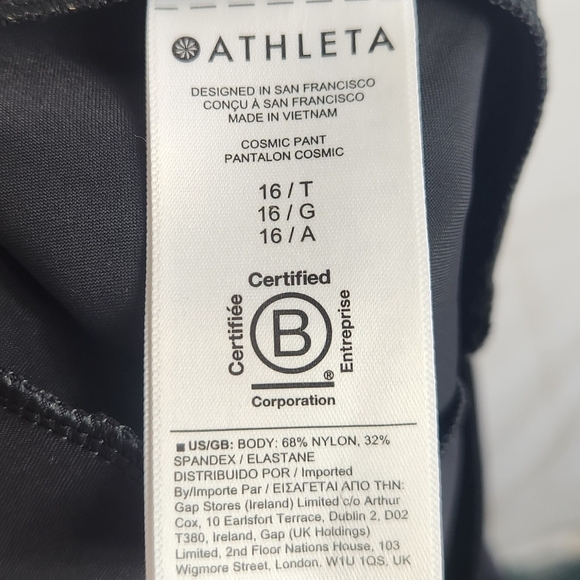 Athleta Travel Work Athletic Casual Essential Cosmic Wide Leg Pants Black 16T - Picture 13 of 14